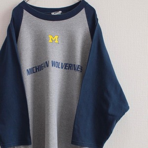 【Lサイズ程】90s~00s Lee × MICHIGAN WOLVERINES ミシガン大学 古着 七分Tシャツ