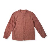 JURGEN LEHL ヨーガンレール 包みボタン ノーカラー 長袖シャツ ブラウス M /コットン/薄手/バンドカラー