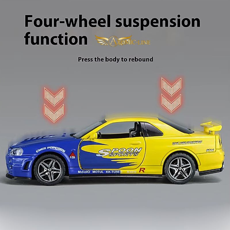 【モノマニア四日市店】ペダルカー　R34 スカイライン　GT-R ライト点灯　おもちゃ　 モノマニア四日市店】ペダルカー R34 スカイライン GT-R ライト点灯