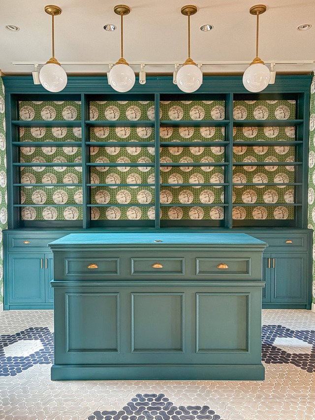 オーダーメイド壁面収納家具キャビネット&オープンシェルフ (海外インテリア・店舗什器)W3400✕H2650