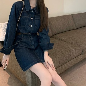 ミニスカートデニムワンピース 韓国ファッション通販 Nosweat