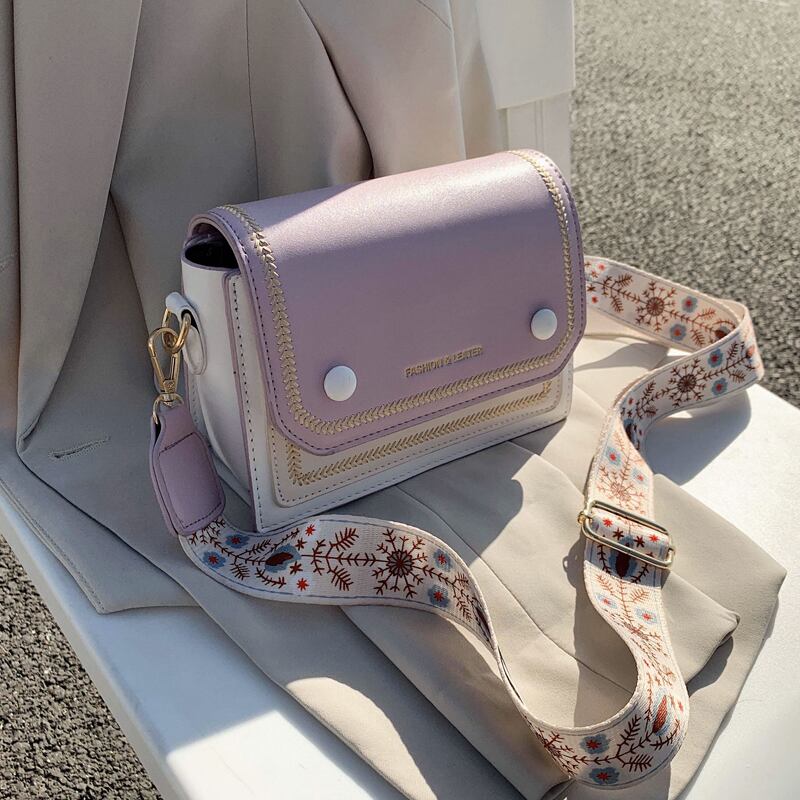 オールマッチワイドショルダーストラップショルダーバッグウエスタンスタイル女性バッグ2020人気の新しい流行のファッションメッセンジャーバッグレディーススモールスクエアバッグ 手作りハンドバック61051883837