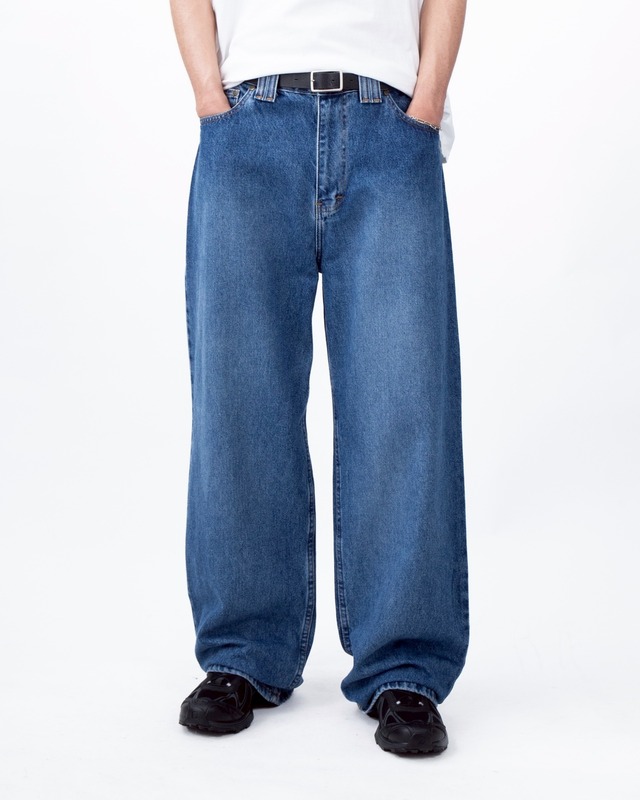 good fade baggy silhouette denim trousers