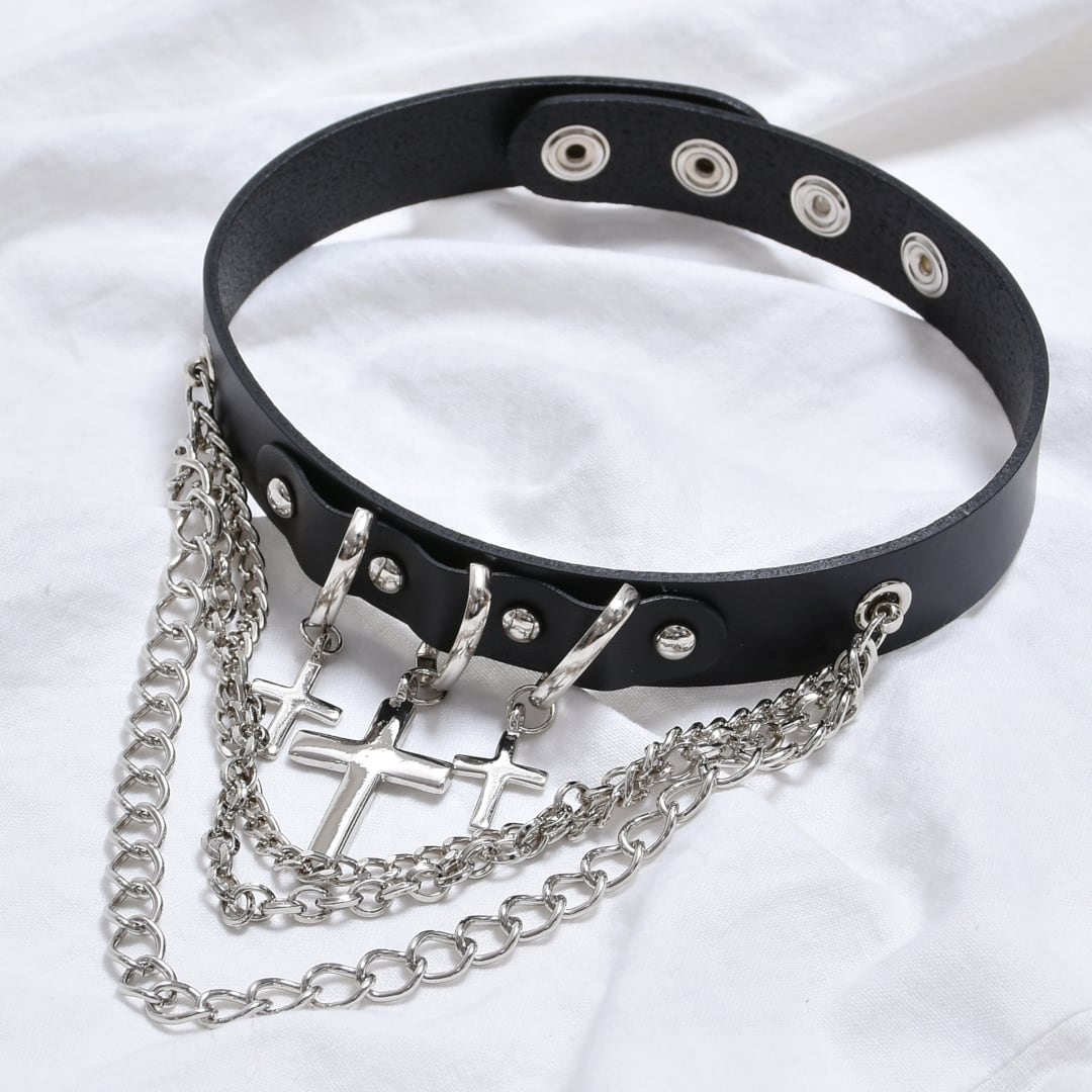 3クロス×3連チェーンチョーカー | VOLCAN&APHRODITE