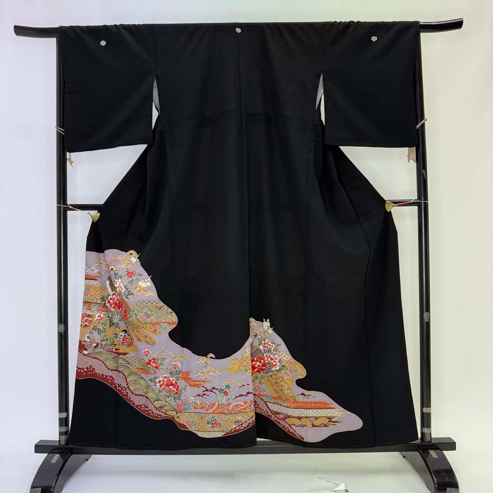 1000円台着物 黒留袖 リサイクル着物 安い リメイク 中古 礼装 ポリエステル リユース 4990