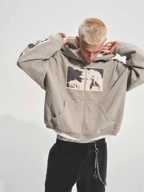 Bastard PUNK PRINT APPLIQUE HOODIE | Pay ID