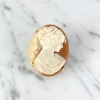 カメオブローチ オレンジ色のカーネリアンシェル 19ACa40