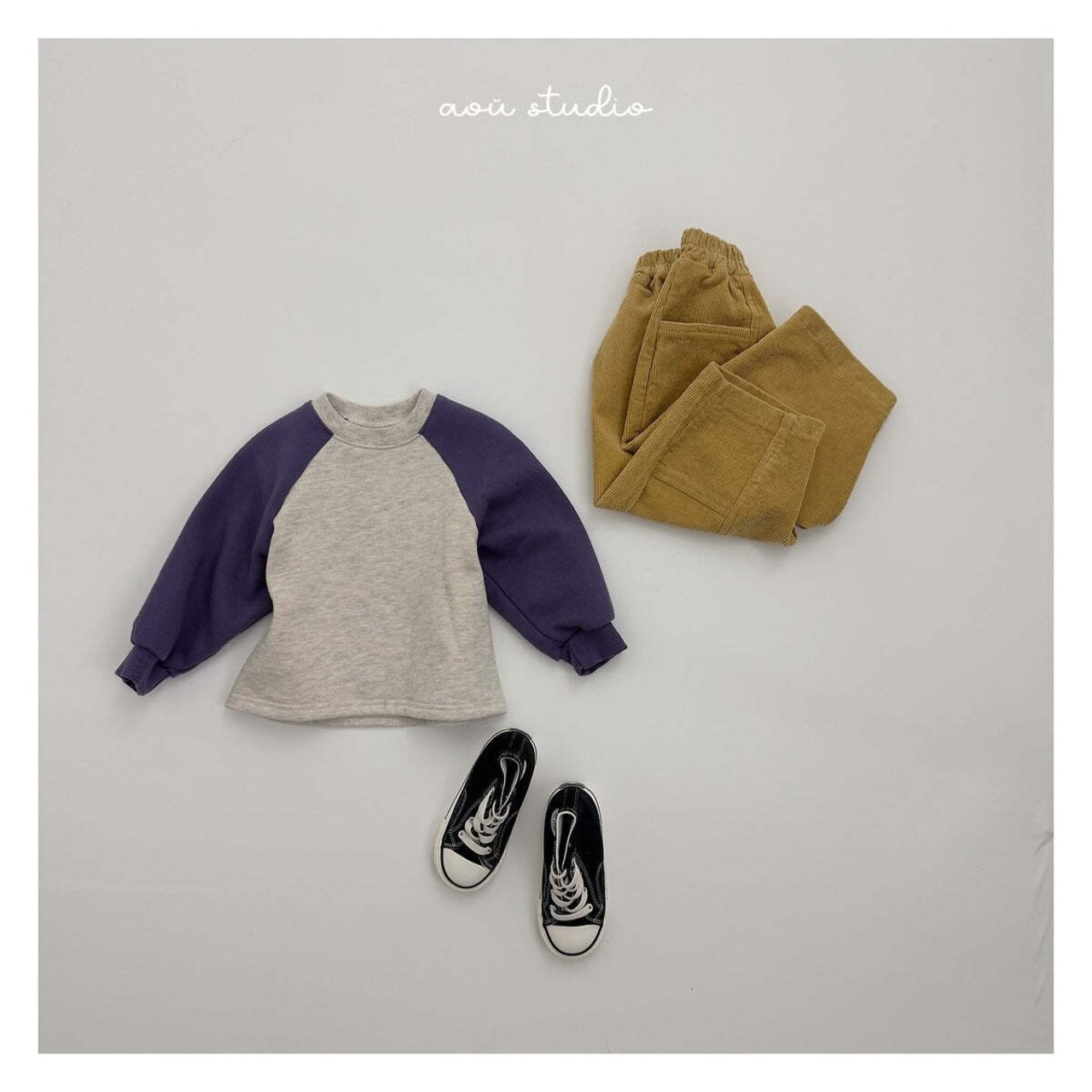 【取寄】aou studio ファインラグランロンT|冬服|韓国子供服