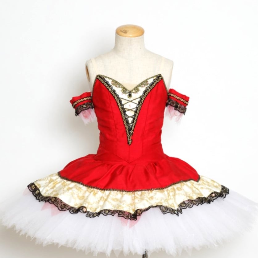 189 バレエ 衣装 クラシックチュチュ 赤 レッド-