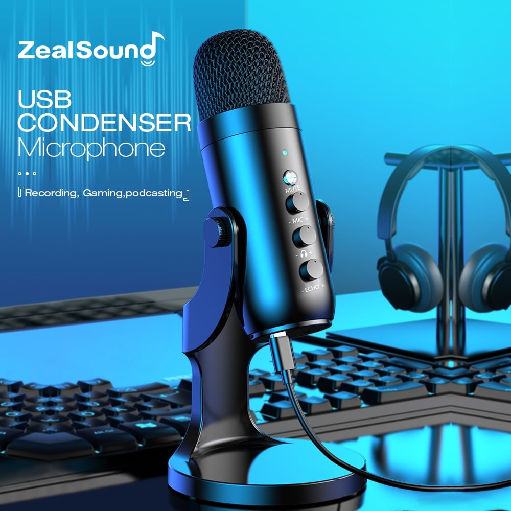 Zealsound プロフェッショナル USB コンデンサー マイク スタジオ ...