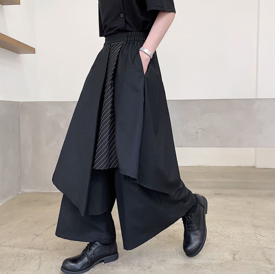 モード系 袴パンツ サルエルパンツ ワイドパンツ 韓国 メンズ 黒 サルエル 感謝価格