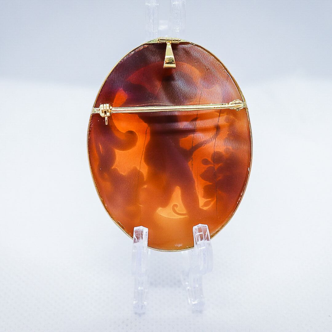 Donddioカメオブローチペンダントトップネックレスアンティーク