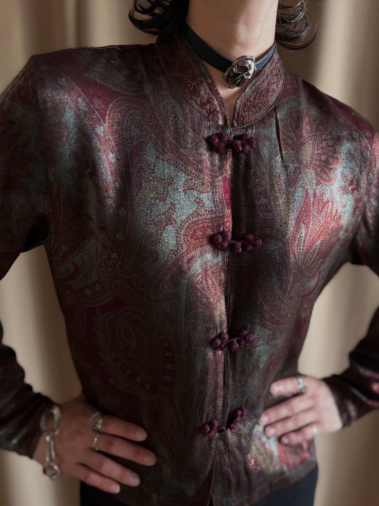 MADE IN JAPAN paisley china button shirt-5271-6