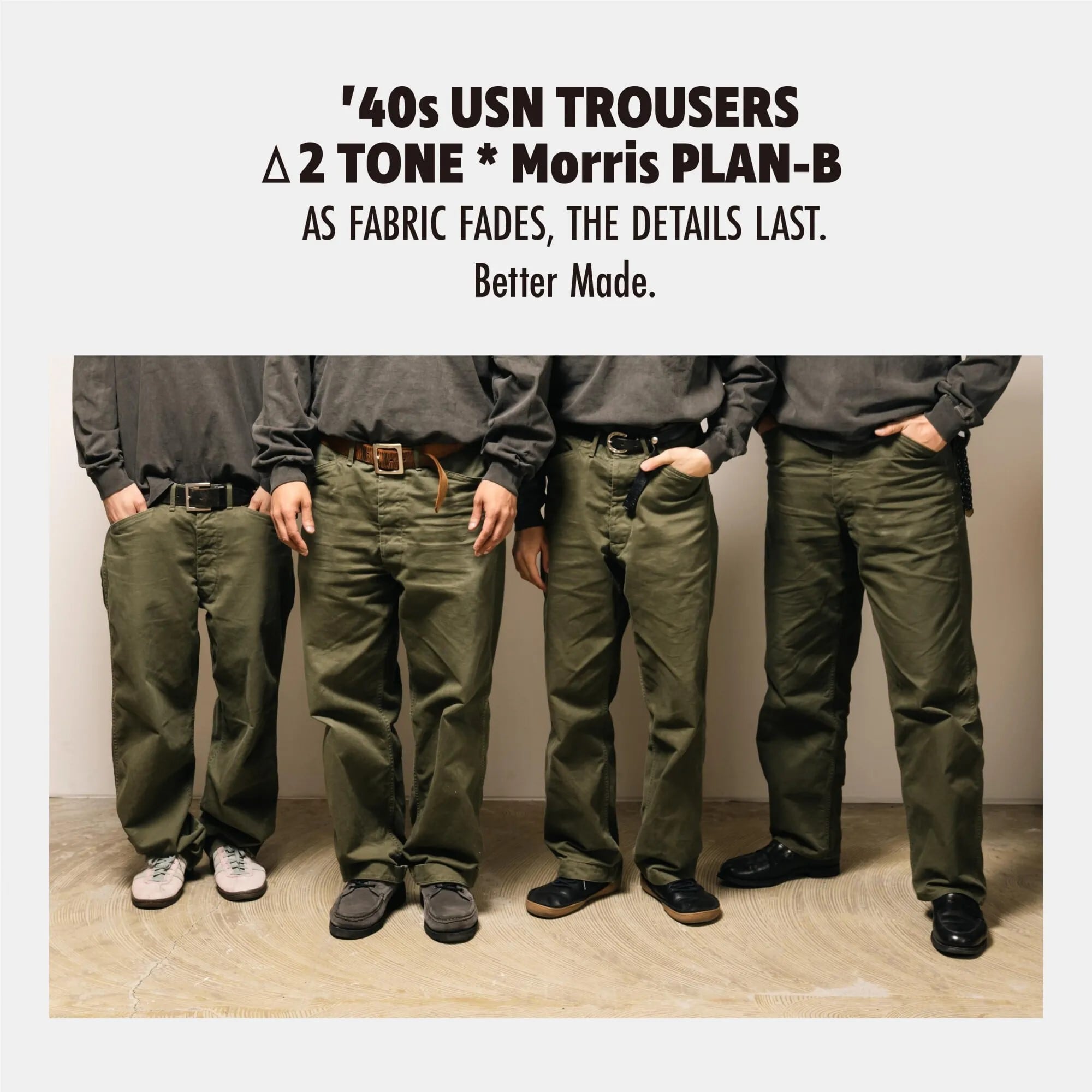 ’40s USN TROUSERS Δ2-Tone *Morris PLAN-B