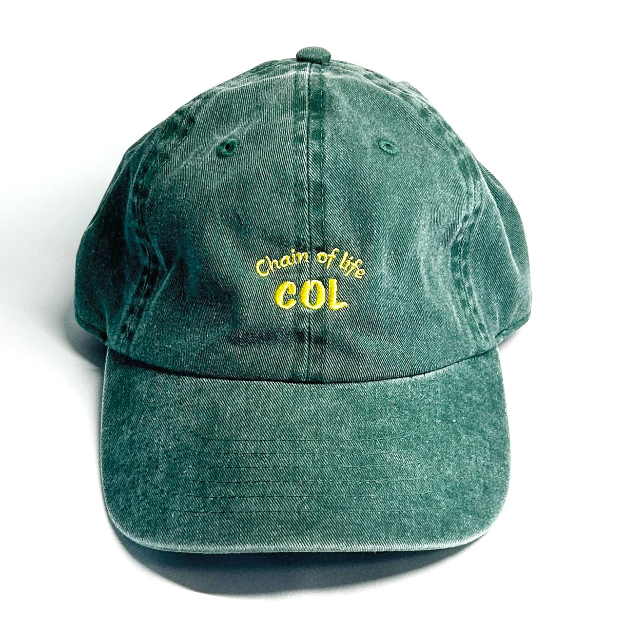 ピグメントキャップ GREEN【 COL SMALL LOGO BASEBALL】 | chainoflife