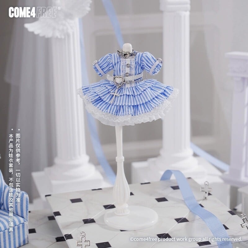 ドール用服セット 「塩塩」ブルー系 12分/ ob11用衣装セット COME4FREE