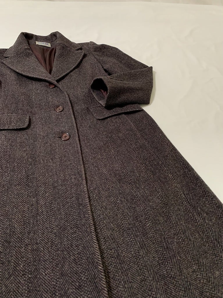 1970's Herringbone Tweed Chester Long Coat