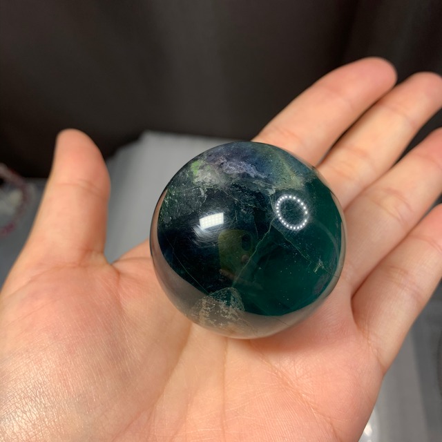 s143ブルーグリーンフローライトスフィア