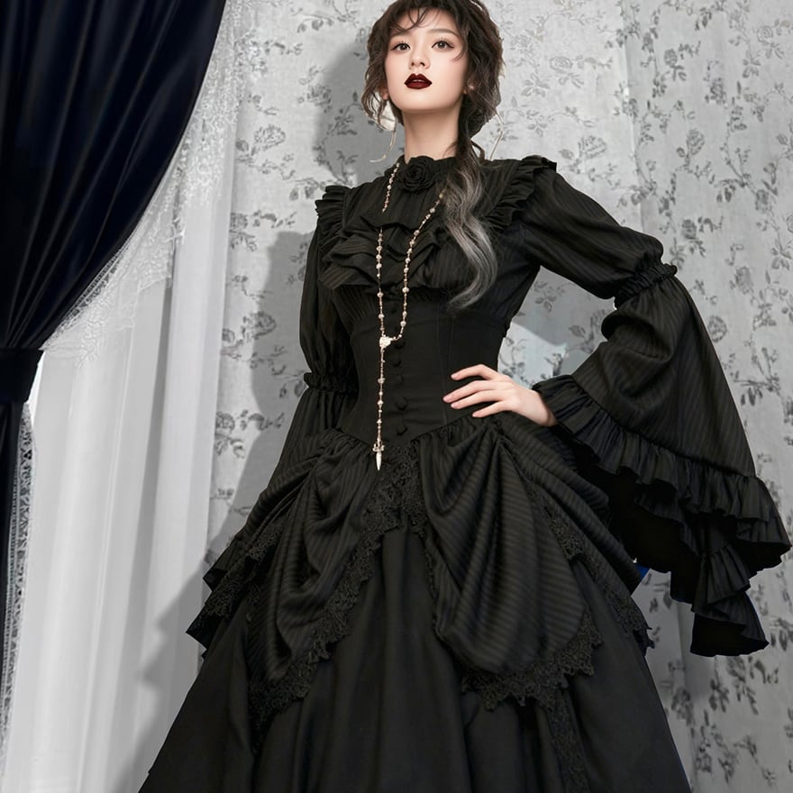 ゴスロリ 姫袖ブラウス 大人ゴシック エレガント ヴィクトリア朝風