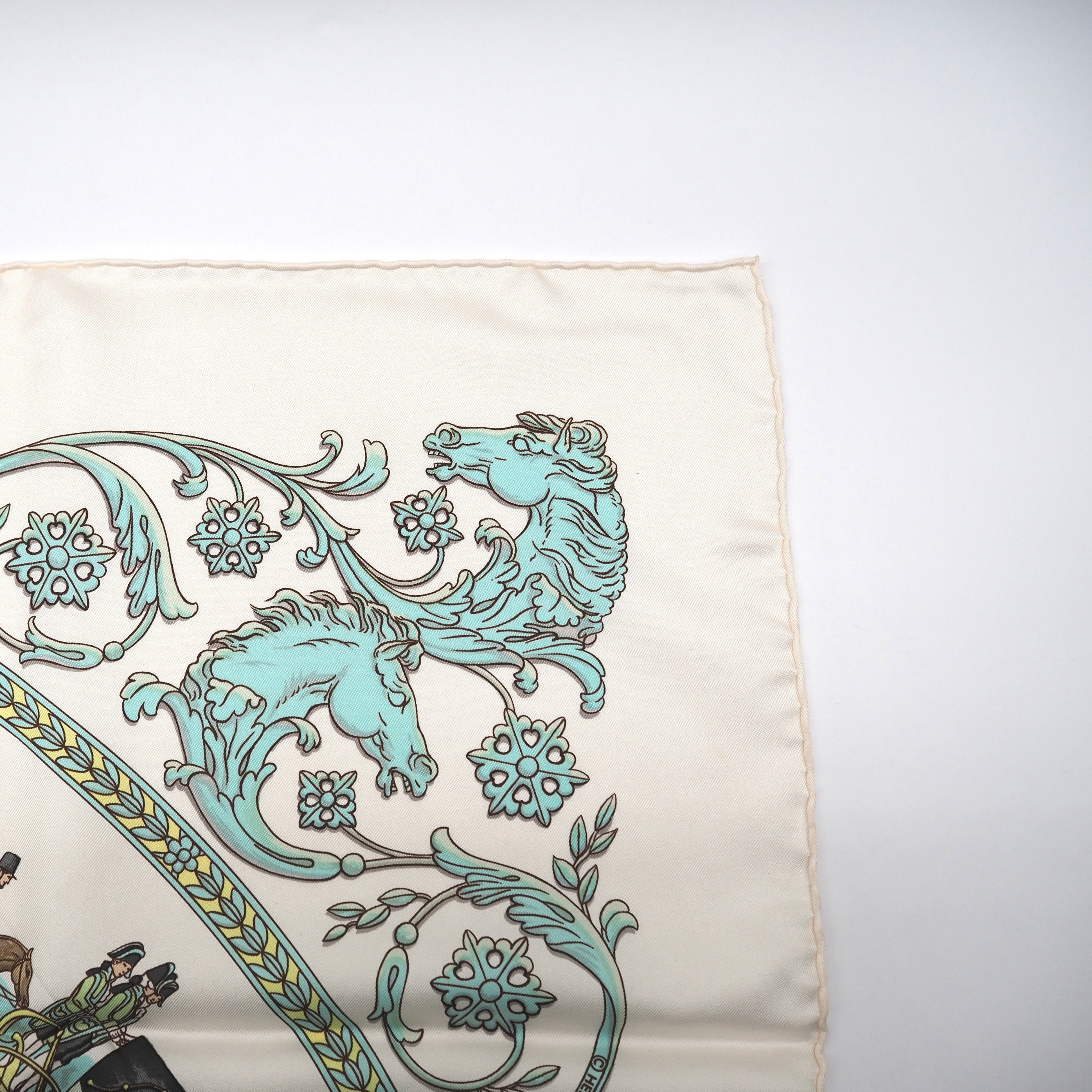 HERMES La Promenade de Longchamps スカーフ カレ90 シルク エルメス