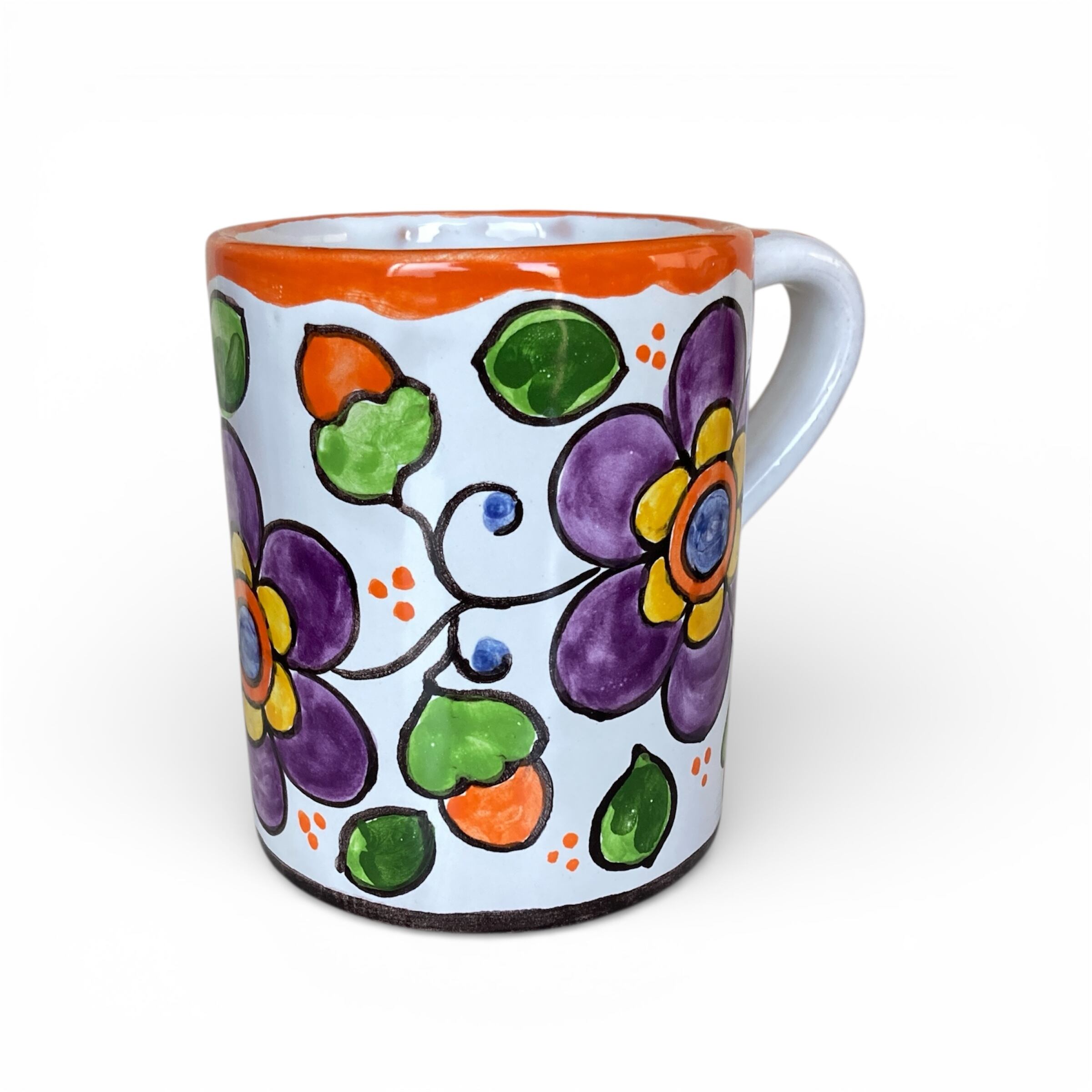 マグカップ 250ml BCR033 カラフルな花柄 | イタリア陶器とタイル雑貨