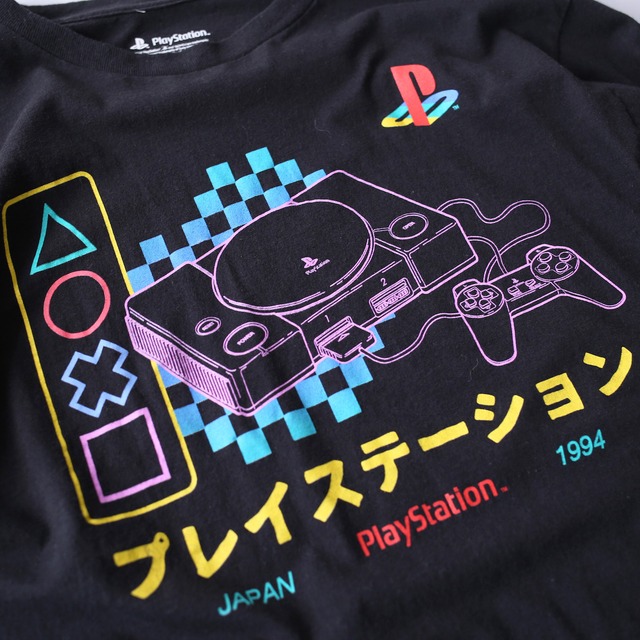 "プレイステーション" game printed l/s tee