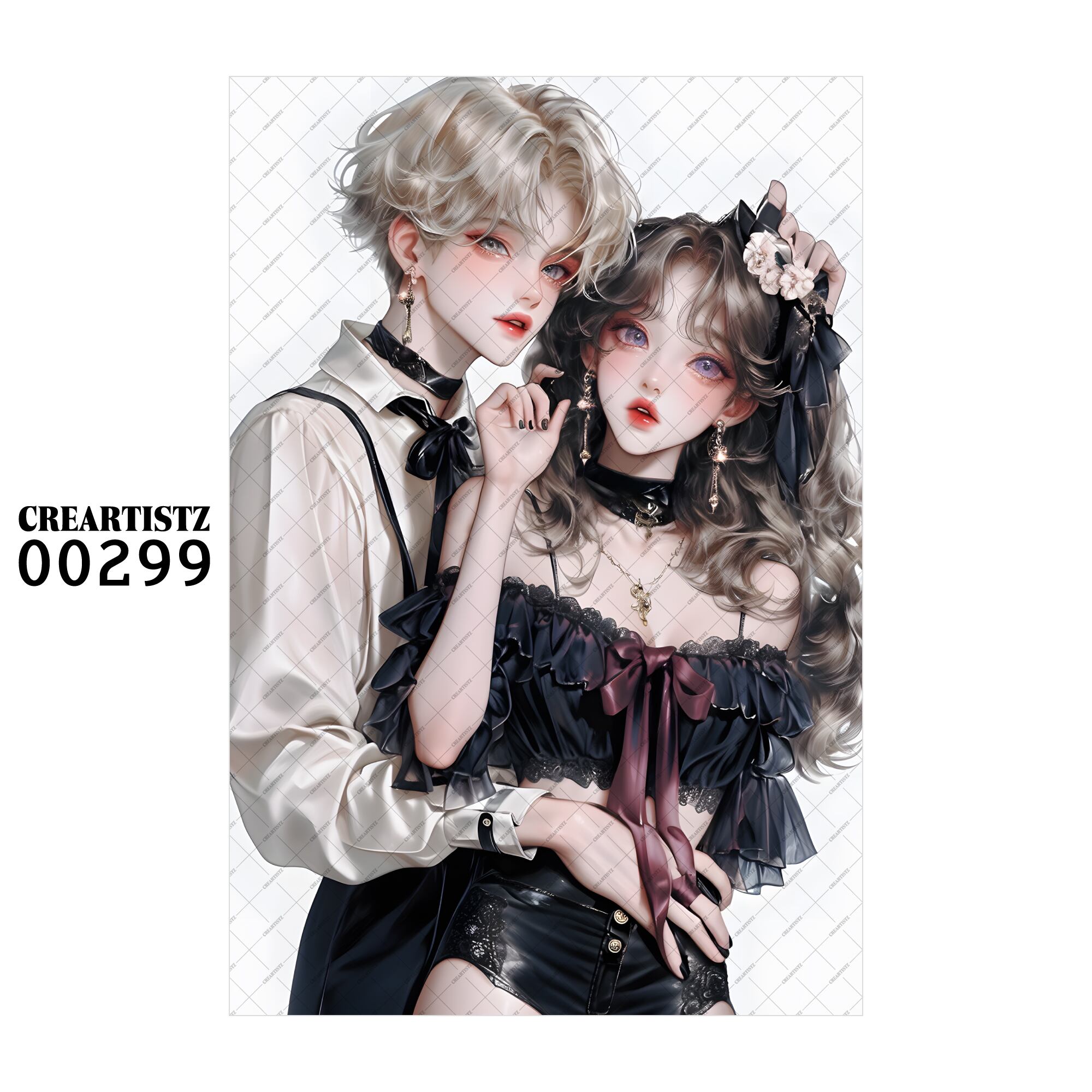 00299 ガール キュート オリジナル ペーパー/ステッカー 4枚セット CREARTISTZ