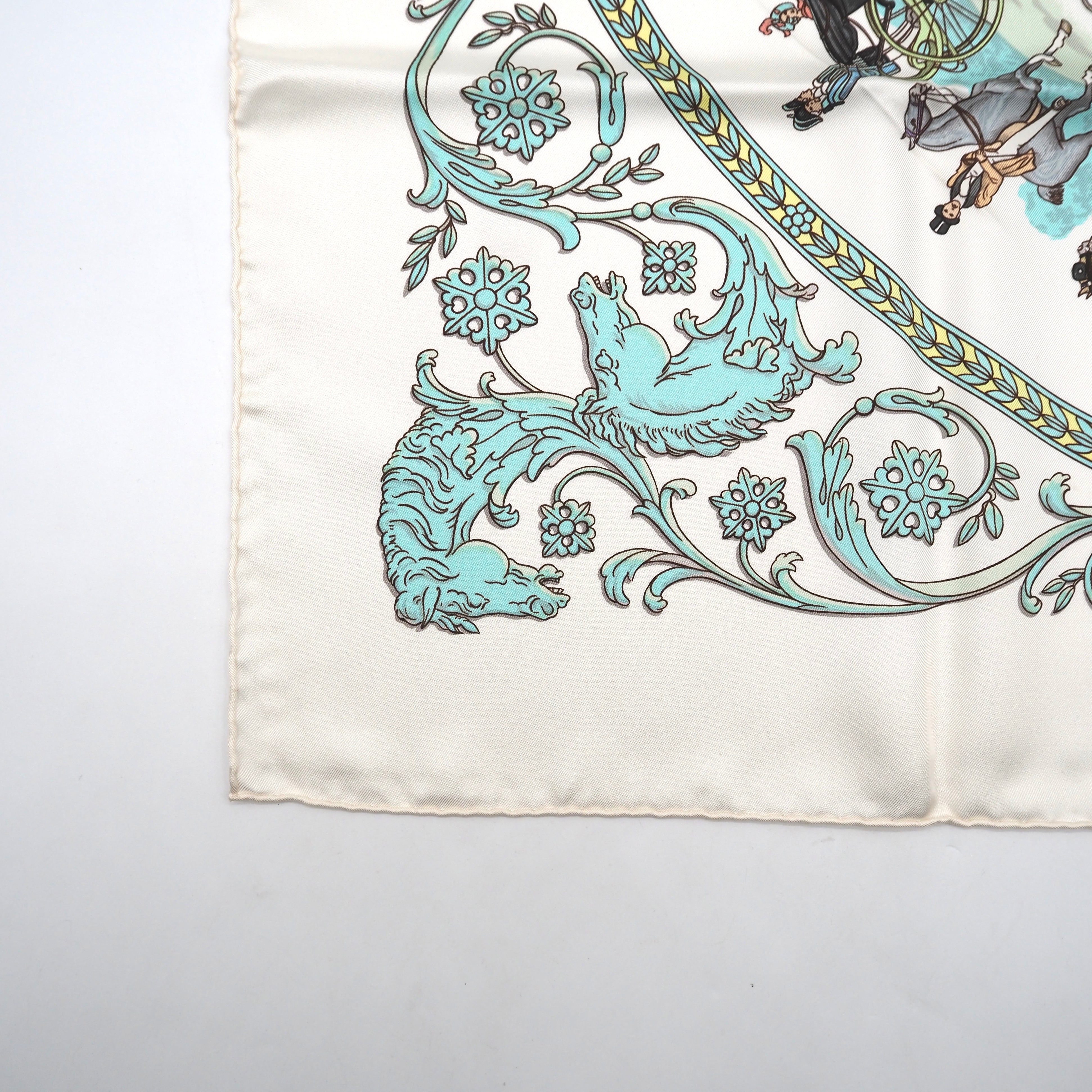 HERMES La Promenade de Longchamps スカーフ カレ90 シルク エルメス