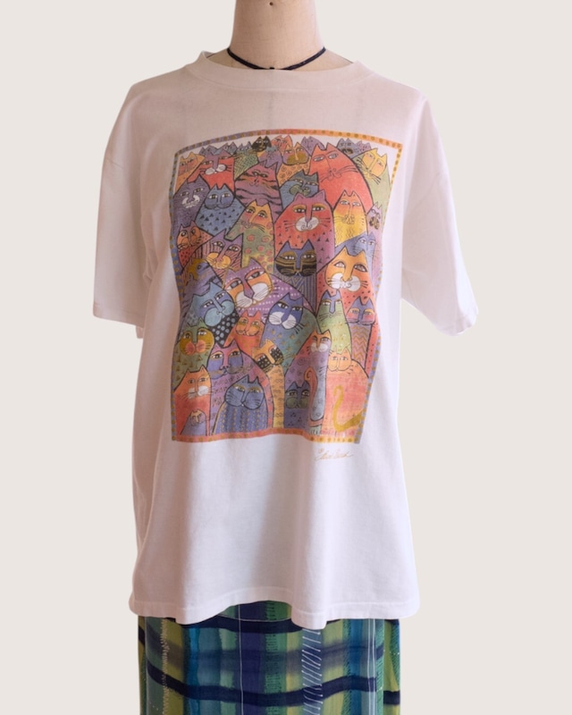 【古着】90’ｓU.S.A　ローレルバーチ　ねこ大集合Tシャツ