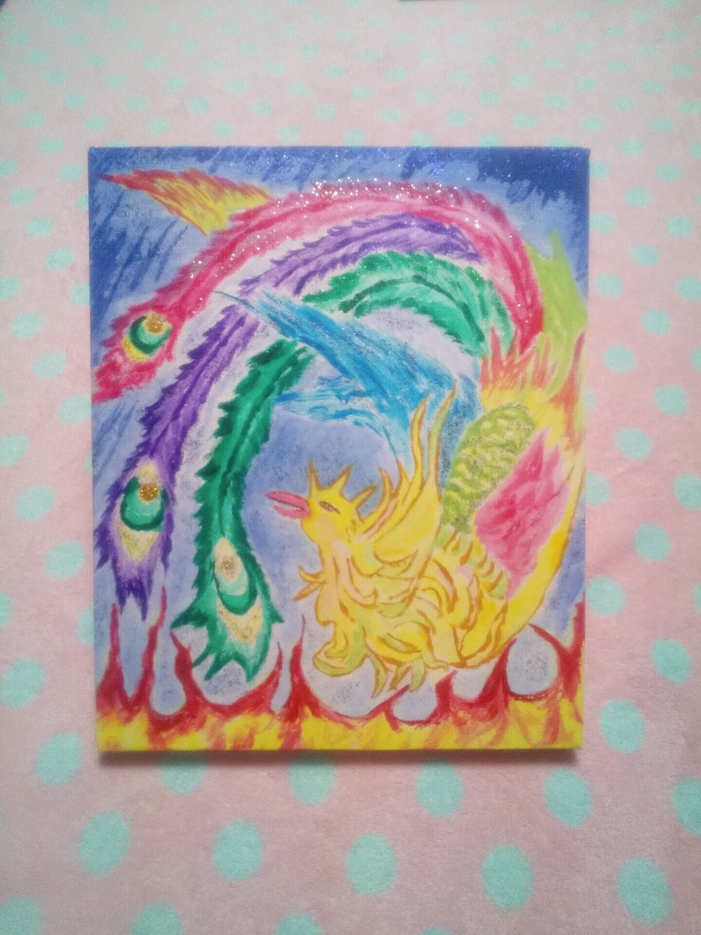 開運アート□「幸福鳳凰」 【原画】キャンバス | 那由多堂 絵画アート 