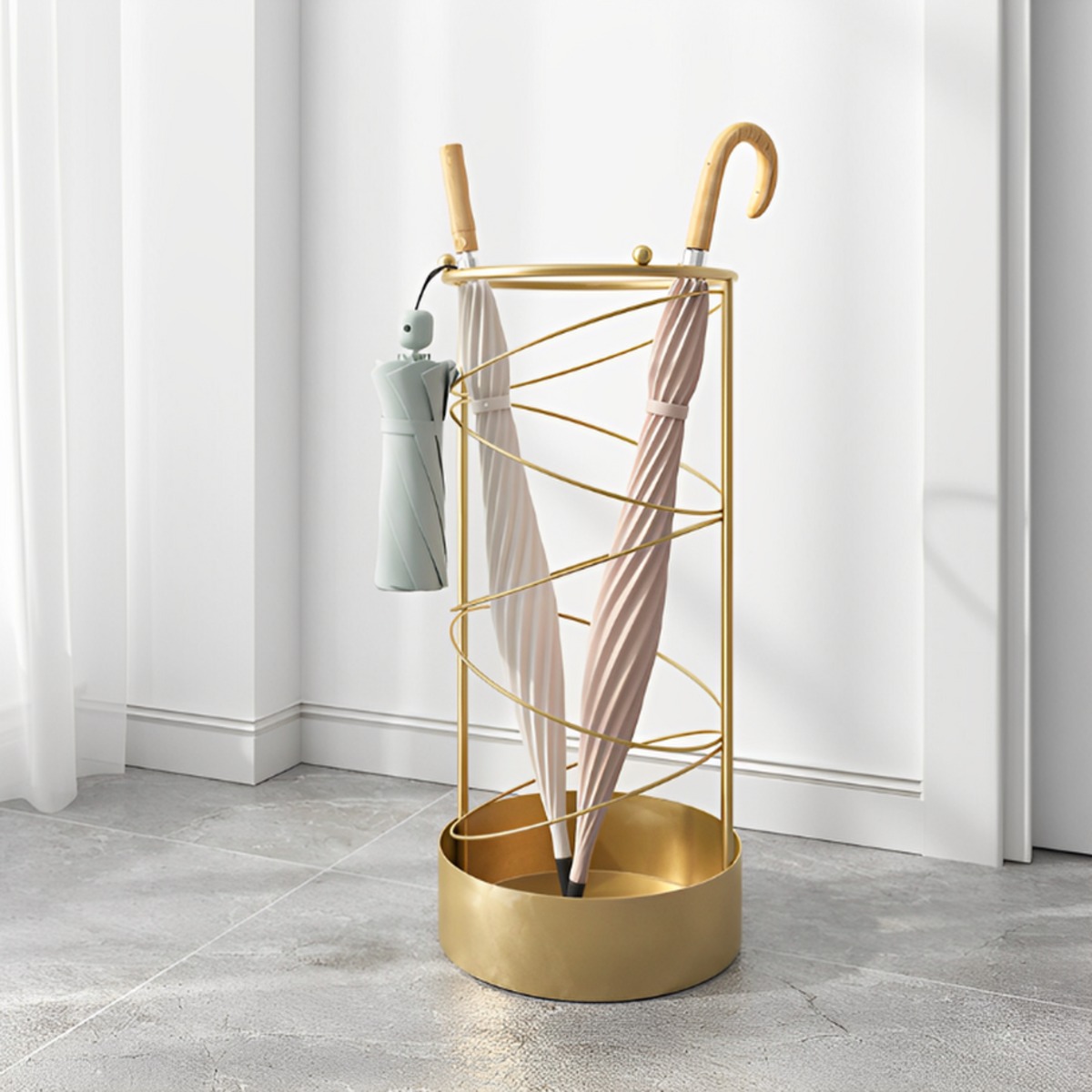 2colors/ゴールドアンブレラスタンド ホワイト メタル 傘立て サロン什器 北欧インテリア 北欧 韓国インテリア korearoom