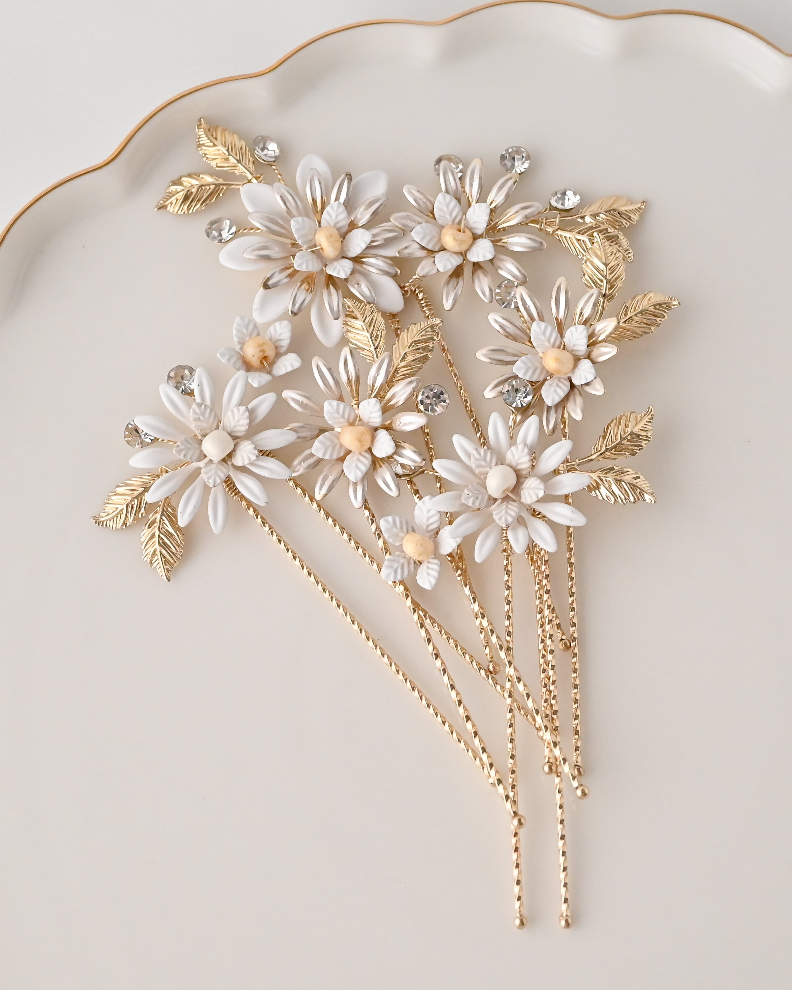 マーガレットモチーフピン5本セットウェディング 【AH2210-08】