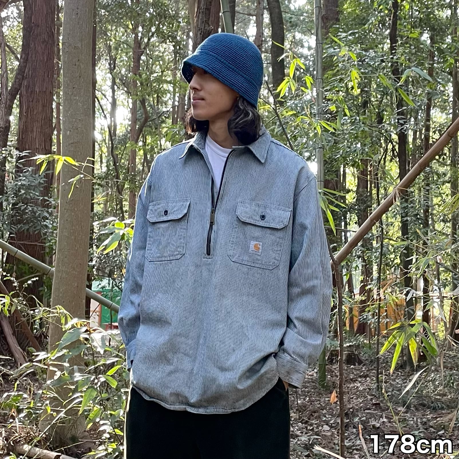 Carhartt 茶色 ストライプ 長袖シャツ SHELLTER ONLINE SHOPはCarhartt(カーハート) & Carhartt WIP