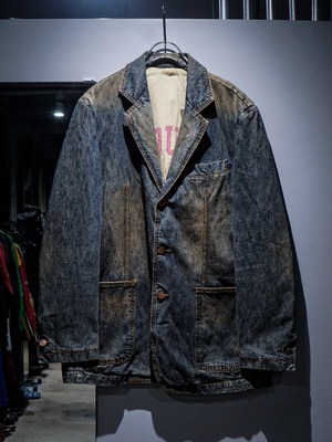 【add (C) vintage】Beautiful Aging Design Vintage Denim Tailored Jacket