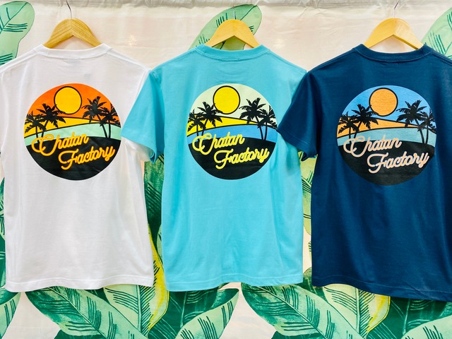 【新作/3色展開】Chatan Factory Tシャツ 「Sunset」ホワイト/ミントグリーン/スレートグレー