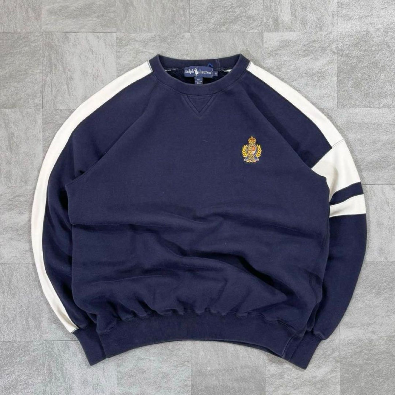【希少】ポロラルフローレン スウェット 90s ロゴ刺繍 ラグラン 神配色 美品