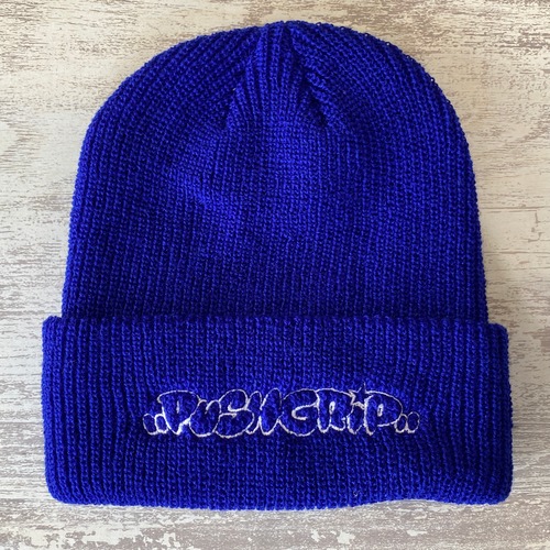 【PUSH GRIP】 BUBBLE STRAIGHT BIG BEANIE  (BLUE)