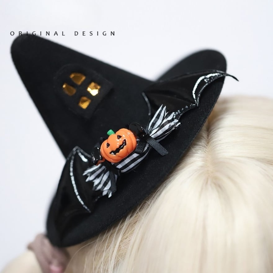 ゆめかわいい ハロウィン 魔女 三角帽 ヘアアクセサリー パンプキン