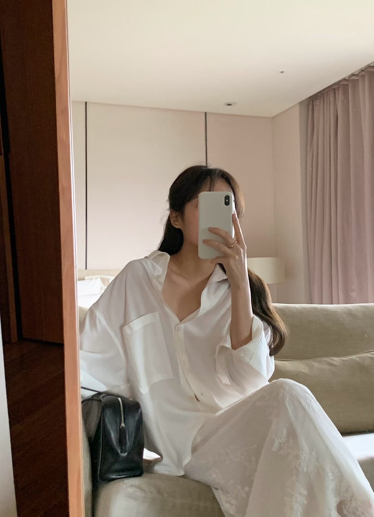 (予約) LITER / Glossy boxy shirt 2color
