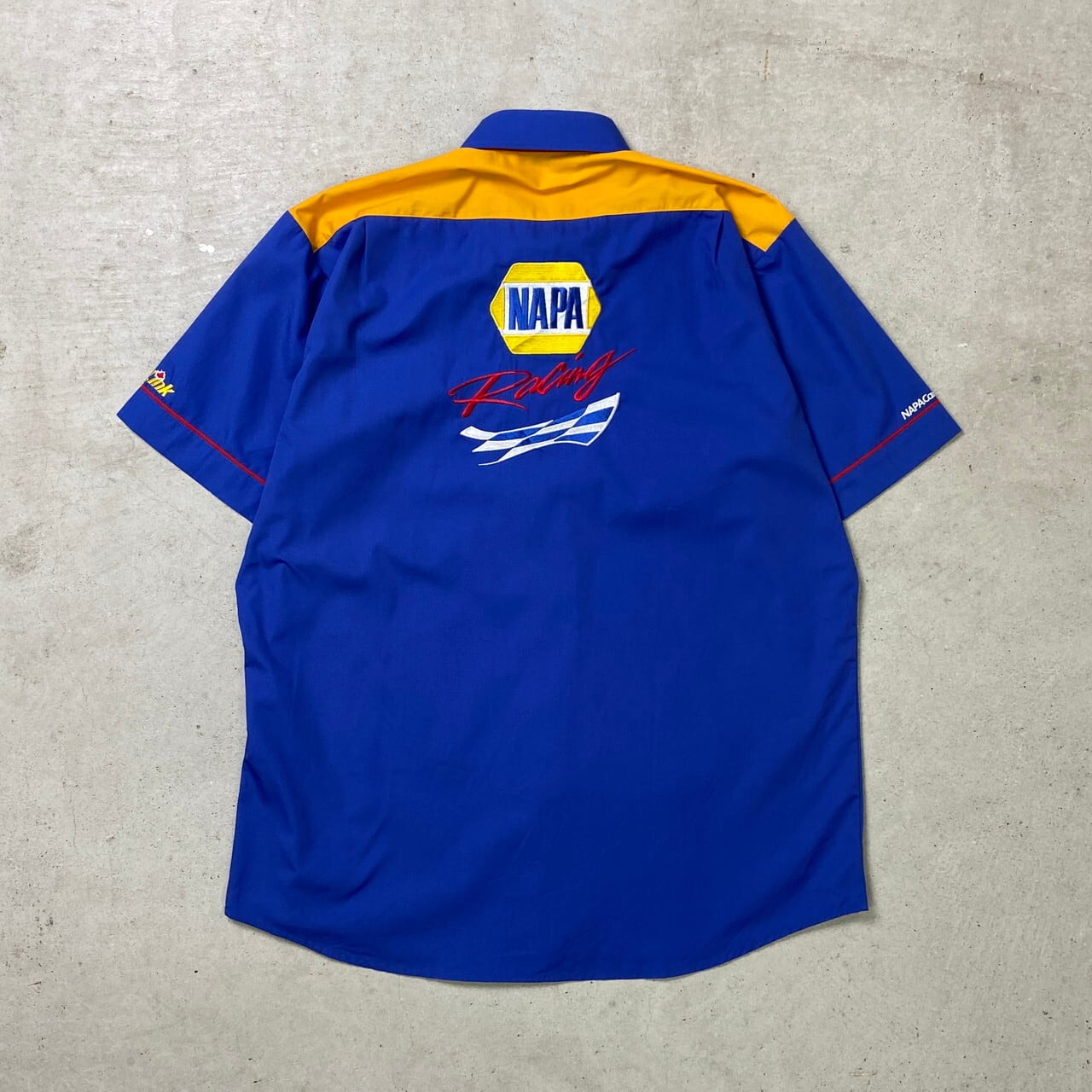 DEAD STOCK NOS NAPA RACING 半袖レーシングシャツ 企業ロゴ刺繍