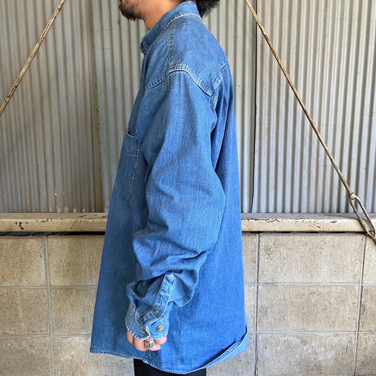 90s Eddie Bauer DENIM エディーバウアー デニムシャツ M