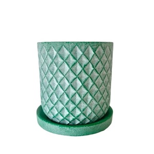 Geo Plaid Pot Φ15cm×H16.5cm 底穴あり 植木鉢
