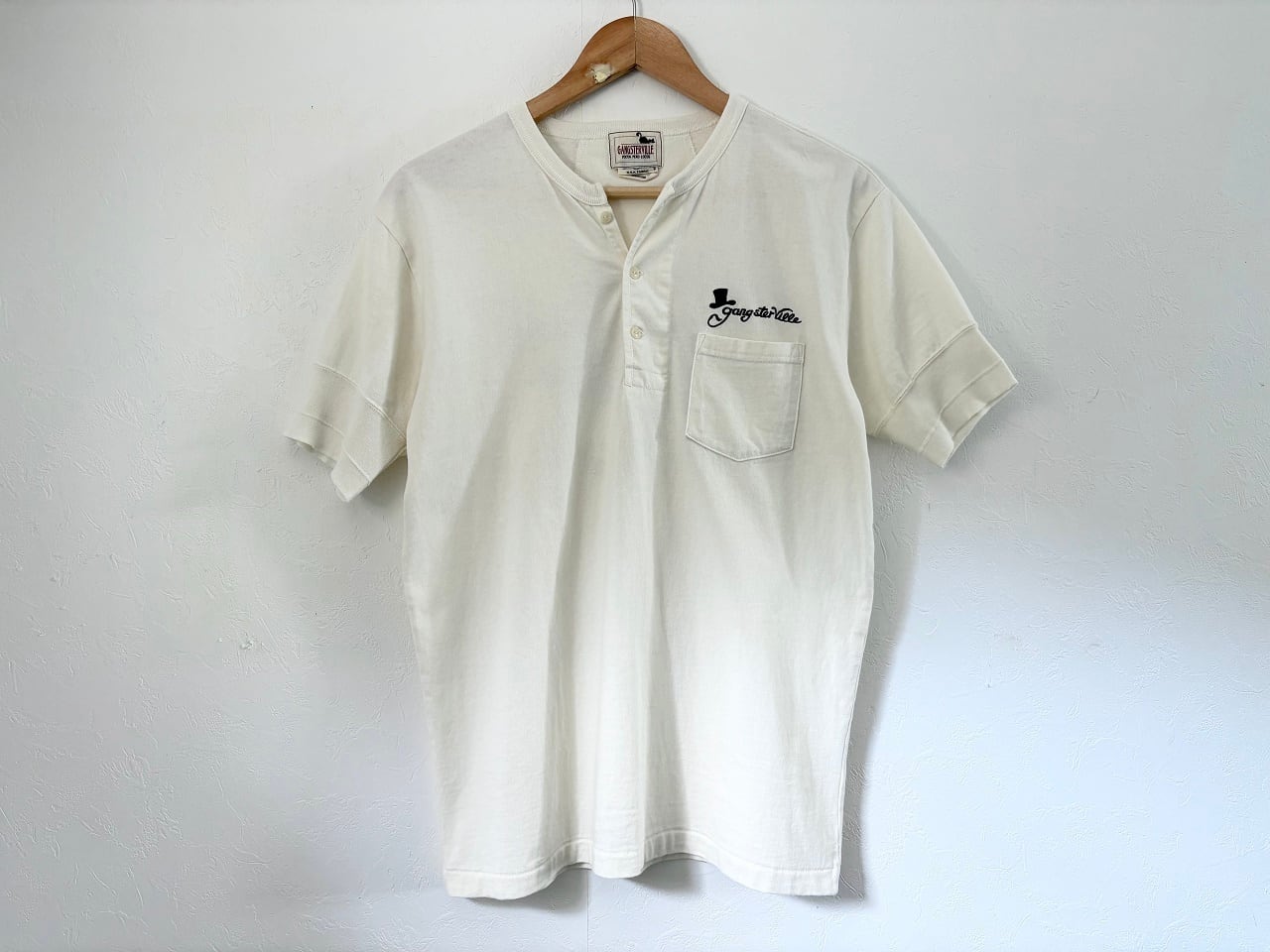 GANGSTERVILLE by GLAD HAND Henley neck pocket T-shirt | AFTER DARK