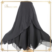 社交ダンス 衣装 スタンダード スカート レッスンウェア オールシーズン 黒 無地 シンプル ブラック系 練習着 Sanline サンリーヌ 上品 洗練された シーズンレス エレガント 伸縮性 おしゃれ トレーニング ファッション ダンススタジオ 女性用 スカートスタイル シンプルデザイン ポリエステル製 お手入れ簡単 高品質 日本製 ルームウェア 上品な黒色