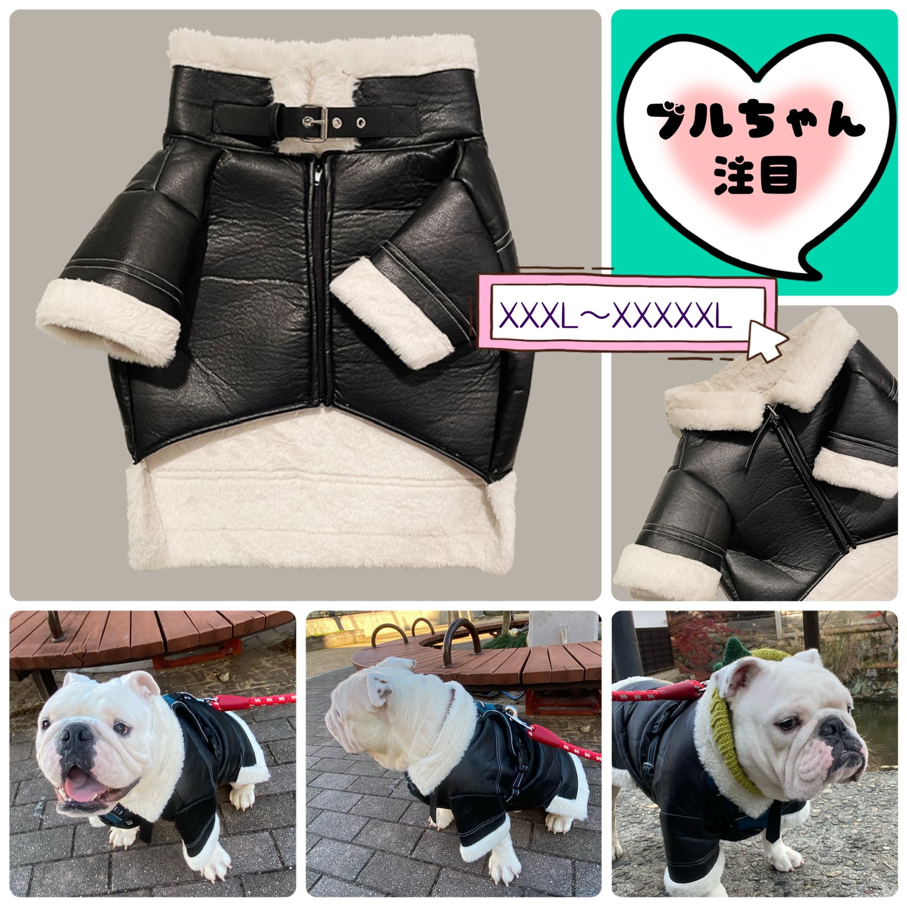 【オリジナル】犬の服 オルジナル ライダースジャンバー Lサイズ