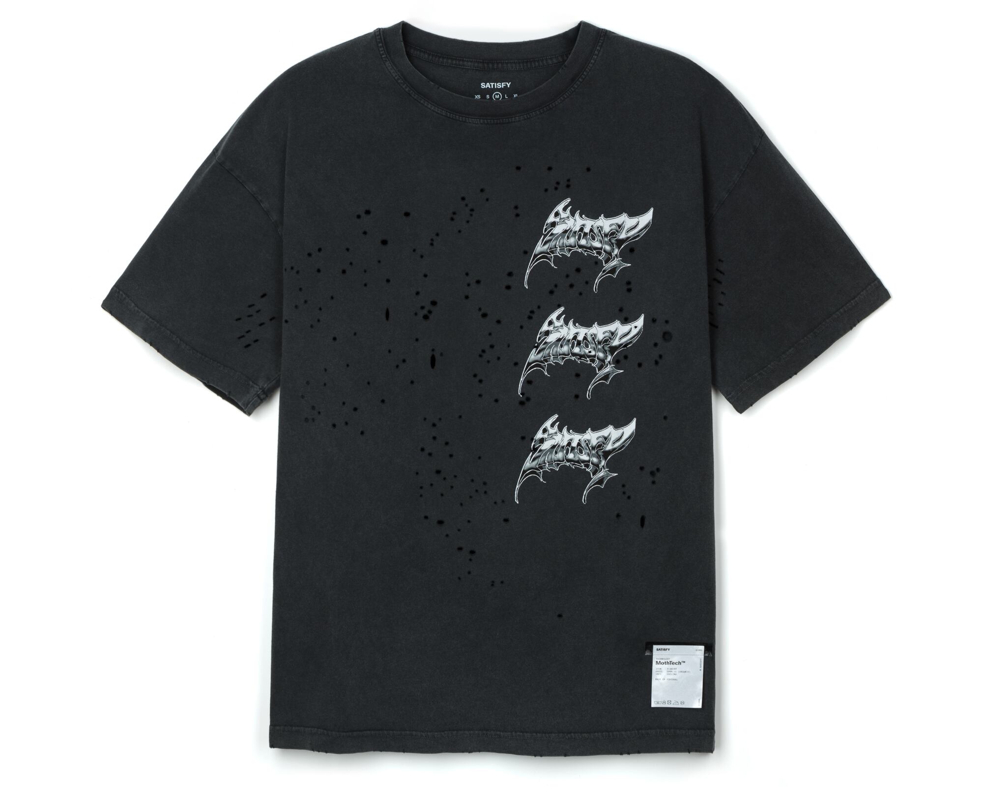 SATISFY (サティスファイ) -   MothTech T-Shirt (モステックTシャツ) Aged Black