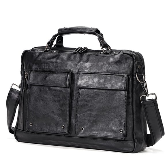 予約販売】ショルダーバッグ ビジネスバッグ 2WAY レトロ ポケット