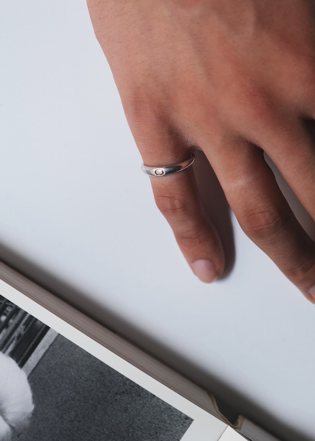 50-70's silver 925 circle motif ring