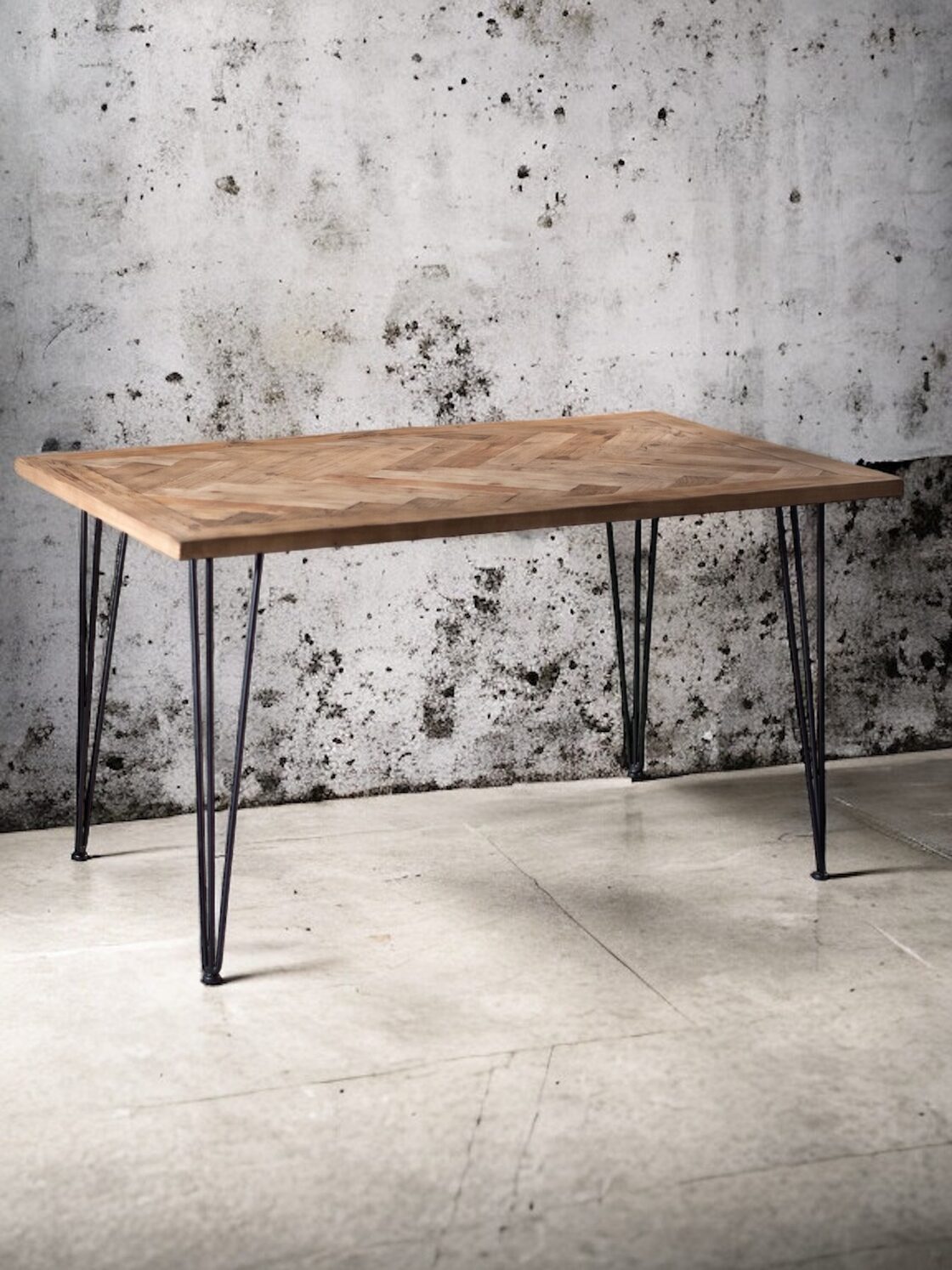 OLD FIR WOOD × BALCK STEEL DINING TABLE / モミ古材 × ブラック 