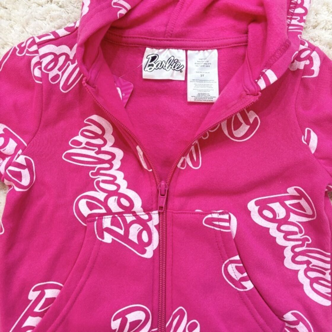 SALE】【Barbie】パーカー 3歳 4歳 キッズ ピンク 長袖 スエット 子供
